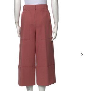 Tibi Stretch Cargo Wide Leg Crop Terracotta Pants size 6